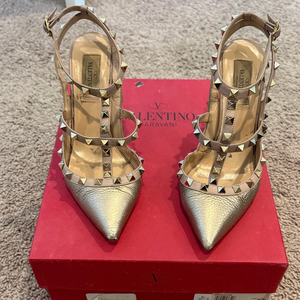 Valentino Garavani Metallic Studded Heels